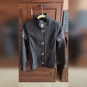 Black Wool Blend Coat